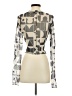 Monki Silver Long Sleeve Top Size XXS - photo 2