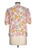 Rose + Olive Floral Pink Short Sleeve Blouse Size L - photo 2