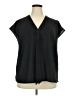 ELOQUII 100% Polyester Black Short Sleeve Blouse Size 20 Plus - photo 1