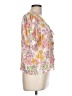 Rose + Olive Floral Pink Short Sleeve Blouse Size L - photo 4