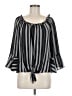 Fortune + Ivy 100% Polyester Black 3/4 Sleeve Blouse Size M - photo 1