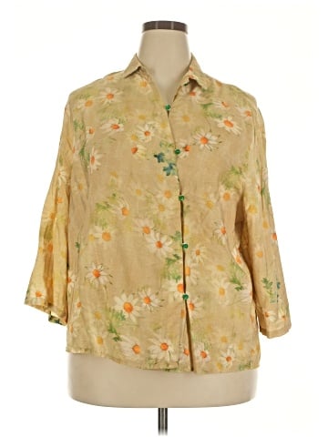 Unbranded 3/4 Sleeve Button-Down Shirt (view 1)