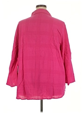 Woman Within 3/4 Sleeve Button-Down Shirt (view 2)