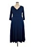 Chadwicks Solid Blue Casual Dress Size 22 - photo 2