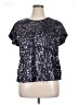 Jennifer Lopez 100% Polyester Stars Silver Short Sleeve Blouse Size XL - photo 1