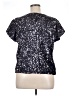Jennifer Lopez 100% Polyester Stars Silver Short Sleeve Blouse Size XL - photo 2