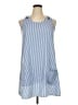 Unbranded 100% Polyester Stripes Blue Casual Dress Size XL - photo 1