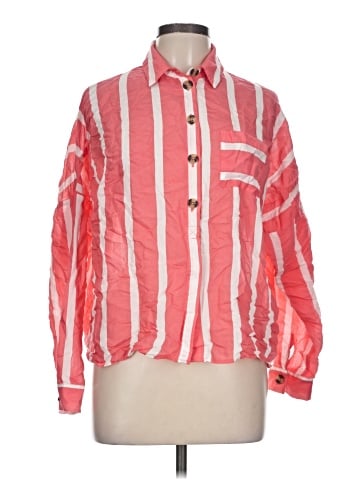 Topshop Long Sleeve Button-Down Shirt (view 1)