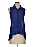 Sans Souci 100% Polyester Blue Sleeveless Blouse Size S - photo 1
