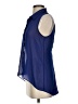 Sans Souci 100% Polyester Blue Sleeveless Blouse Size S - photo 5