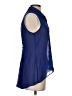 Sans Souci 100% Polyester Blue Sleeveless Blouse Size S - photo 4