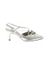 Calico 100% Leather Silver Heels Size 6 1/2 - photo 1