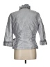 Marisa Baratelli 100% Silk Metallic Silver Jacket Size 12 - photo 2