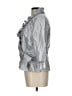 Marisa Baratelli 100% Silk Metallic Silver Jacket Size 12 - photo 5