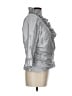 Marisa Baratelli 100% Silk Metallic Silver Jacket Size 12 - photo 4