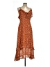 Forever 21 100% Polyester Paisley Orange Casual Dress Size L - photo 1