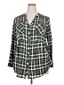 Torrid 100% Rayon Plaid Green 3/4 Sleeve Button-Down Shirt Size 2X Plus (2) - photo 1