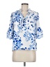Sugarlips 100% Polyester Floral Blue 3/4 Sleeve Blouse Size M - photo 1