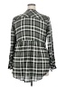Torrid 100% Rayon Plaid Green 3/4 Sleeve Button-Down Shirt Size 2X Plus (2) - photo 2