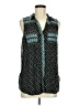 Akemi + Kin 100% Rayon Teal Sleeveless Button-Down Shirt Size M - photo 1