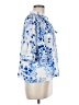 Sugarlips 100% Polyester Floral Blue 3/4 Sleeve Blouse Size M - photo 4