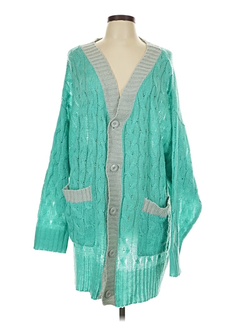Pre-owned Lularoe Cardigan Sweater In Green