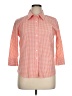 Talbots Checkered-gingham Orange 3/4 Sleeve Button-Down Shirt Size 16 - photo 1