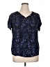 Evri 100% Rayon Blue Short Sleeve Blouse Size 0X - photo 1