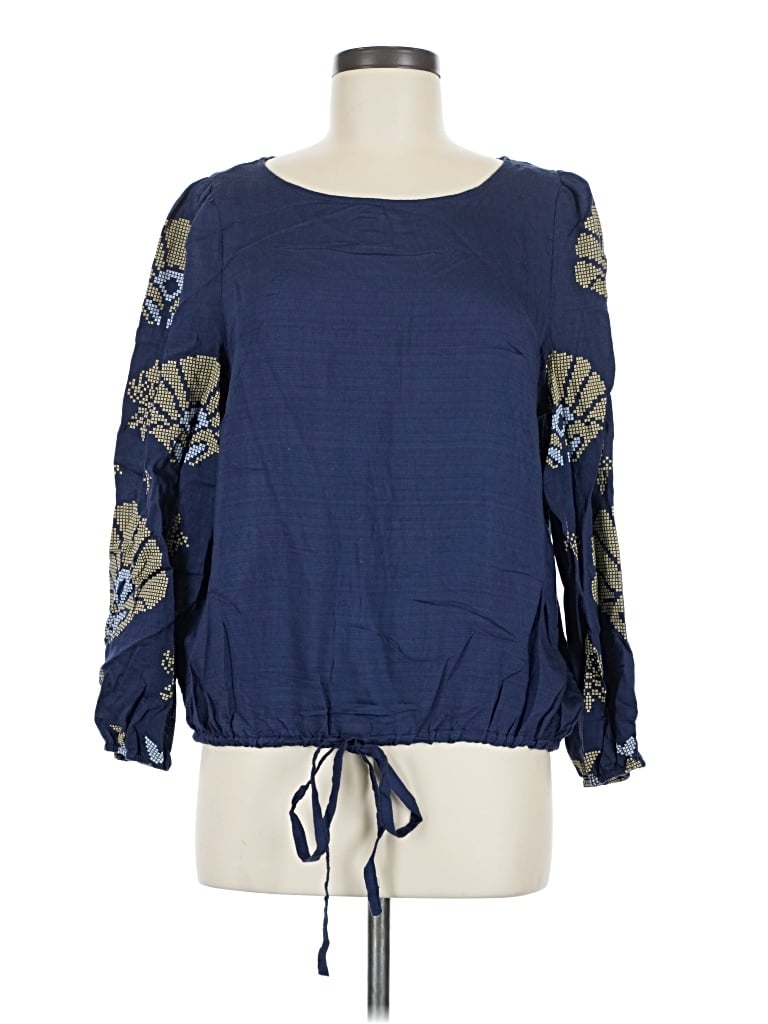 Pre-owned Cece 3/4 Sleeve Blouse In Blue