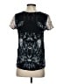 ALLSAINTS 100% Silk Silver Short Sleeve Top Size 4 - photo 2