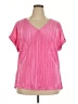 Andree by UNIT 100% Polyester Pink Short Sleeve Blouse Size 2X - photo 1