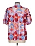 Assorted Brands 100% Polyester Floral Red Short Sleeve Blouse Size M - photo 2