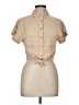 Love Tree 100% Tencel Tan Short Sleeve Blouse Size M - photo 1