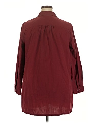 Roaman's 3/4 Sleeve Button-Down Shirt (view 2)