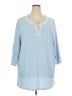 Talbots 100% Cotton Blue 3/4 Sleeve Blouse Size 3X - photo 1