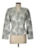 Carmen Marc Valvo 100% Acetate Print Silver Jacket Size 10 - photo 1