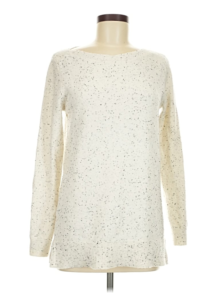 Pre-owned Ann Taylor Loft Pullover Sweater In Ivory