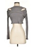 Boohoo Gray Long Sleeve Top Size 4 - photo 1