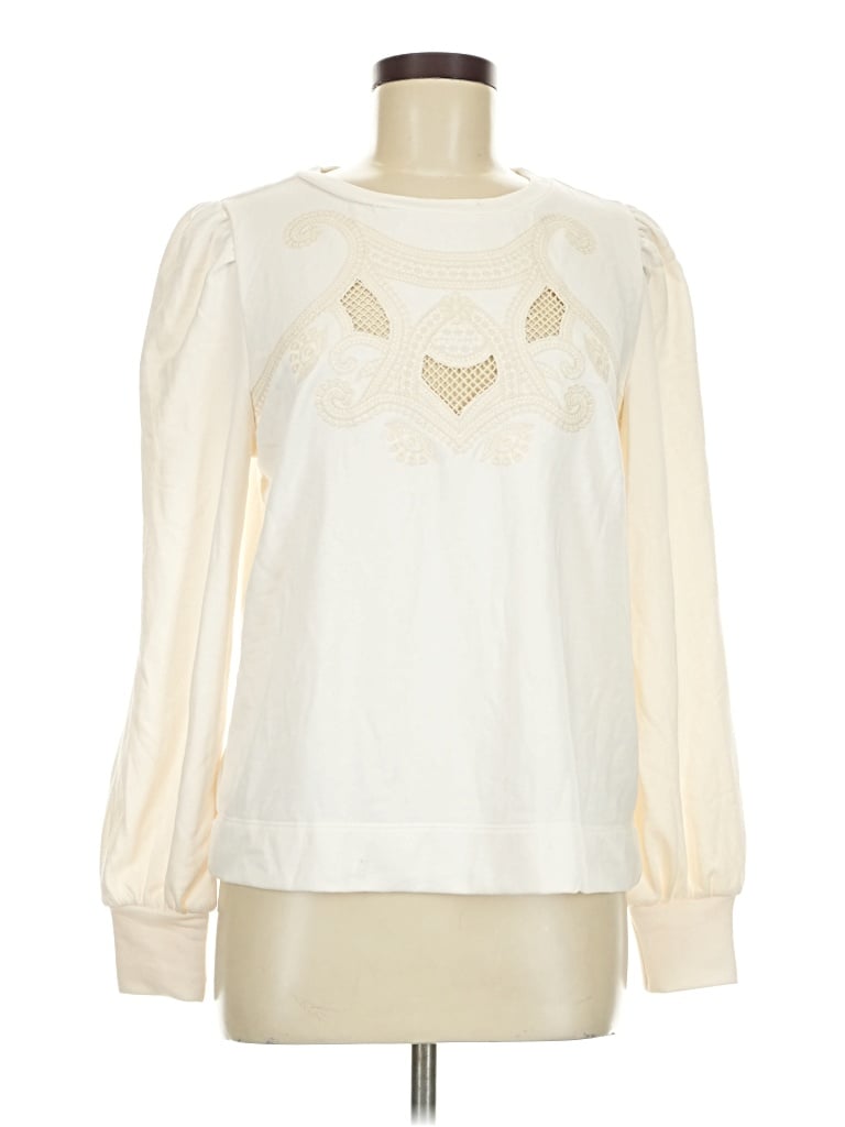 Pre-owned Ann Taylor Loft Sweatshirt In Ivory