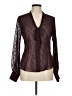 Express Polka Dots Burgundy Long Sleeve Blouse Size M - photo 1