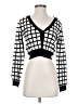 West Of Melrose Checkered-gingham White Pullover Sweater Size S - photo 1