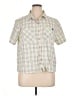L.L.Bean 100% Polyester Plaid Ivory Short Sleeve Blouse Size XL - photo 1
