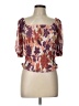 Old Navy 100% Polyester Purple Short Sleeve Blouse Size L - photo 1
