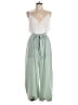 Shein 100% Polyester Color Block Green Jumpsuit Size L - photo 1