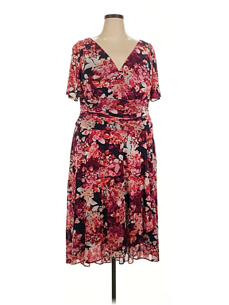 Pre-owned R & M Richards Cocktail Dress In Burgundy