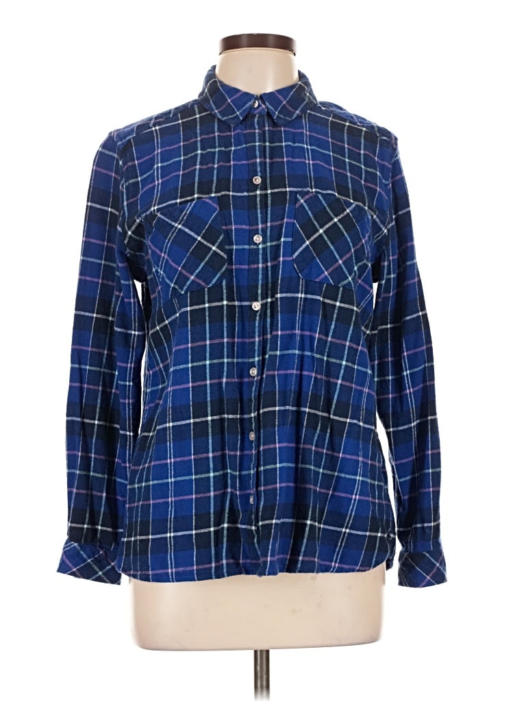 Pre-owned Croft & Barrow Long Sleeve Button Down Shirt In Blue