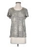 By Anthropologie Metallic Silver Short Sleeve Top Size S - photo 1