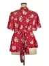 Ann Taylor LOFT 100% Polyester Floral Red Short Sleeve Blouse Size 20 - photo 2