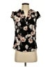Calvin Klein Floral Black Short Sleeve Blouse Size P (estimated, petite) - photo 1