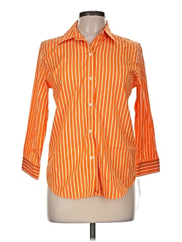 Lauren by Ralph Lauren 3/4 Sleeve Button-Down Shirt (view 1)